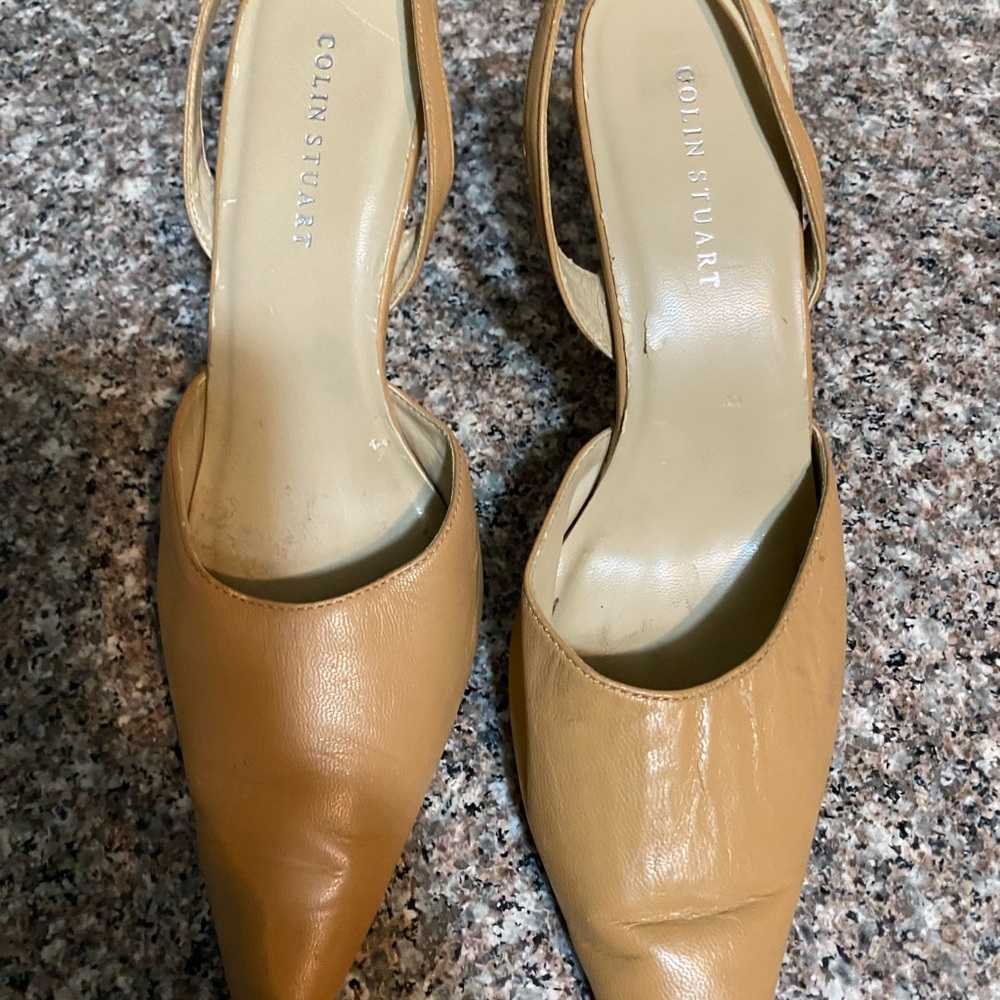 Colin Stuart Tan Slingback Heels